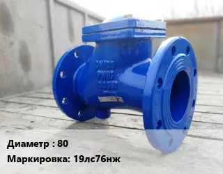 Клапан стальной 80 19лс76нж Ру16 обратный, поворотный